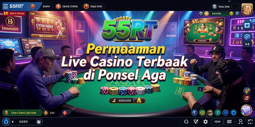 Gameplay Live Casino yang mendebarkan di aplikasi 55RT.