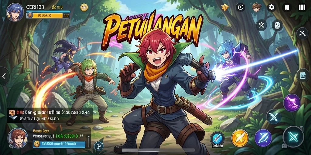 Tangkapan layar gameplay CERI123 menampilkan aksi seru dan karakter menarik.