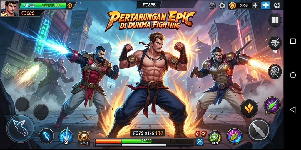Screenshot gameplay pertarungan seru di FC888.