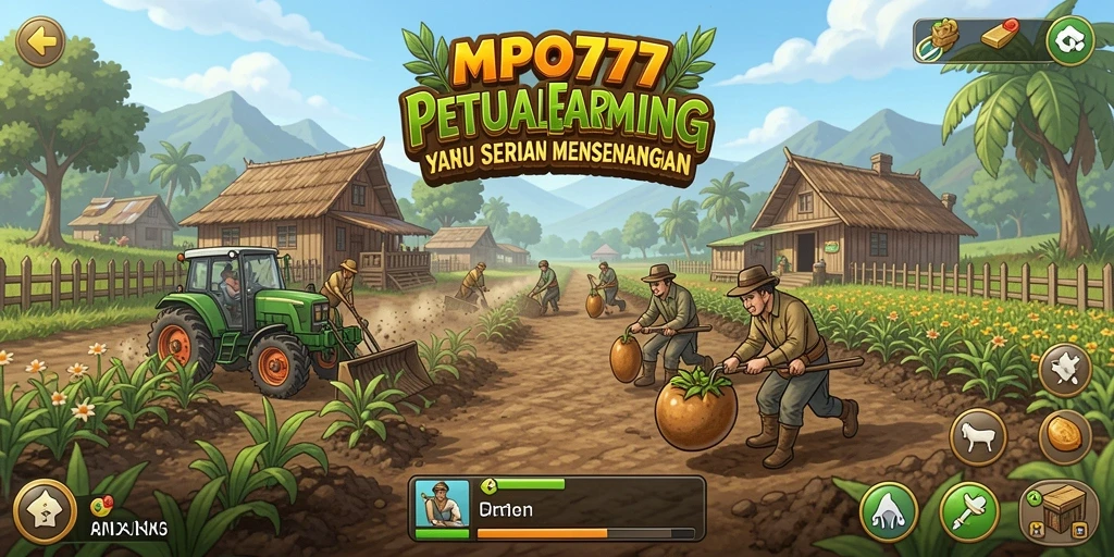 Screenshot gameplay MPO777 yang menampilkan aktivitas bertani.