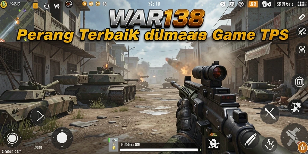 Screenshot dari gameplay <strong>WAR138</strong> menampilkan aksi tembak-menembak yang intens.